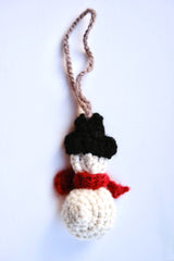 Hand crocheted charm. Snowman