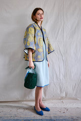 Skirt dress. Turquoise stripes