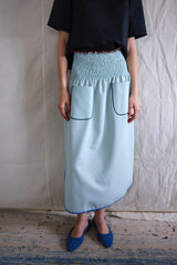 Skirt dress. Turquoise stripes