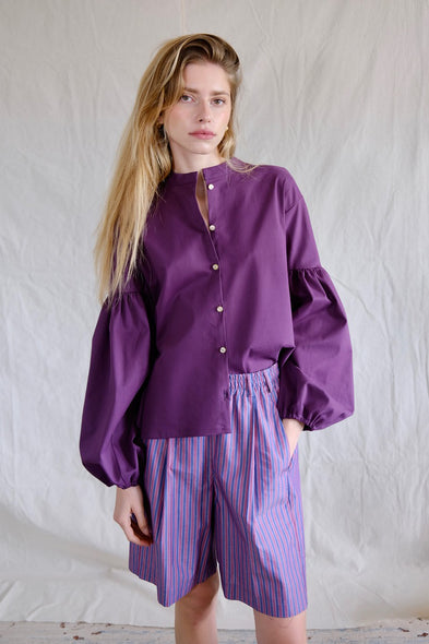Seville couture blouse. Blueberry