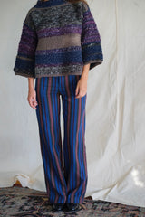 Lido pants. Blue and red stripe