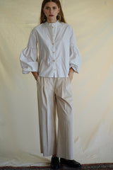 Seville Blouse. Biscuit striped