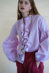 Seville Blouse Couture. Ruffled. Rose