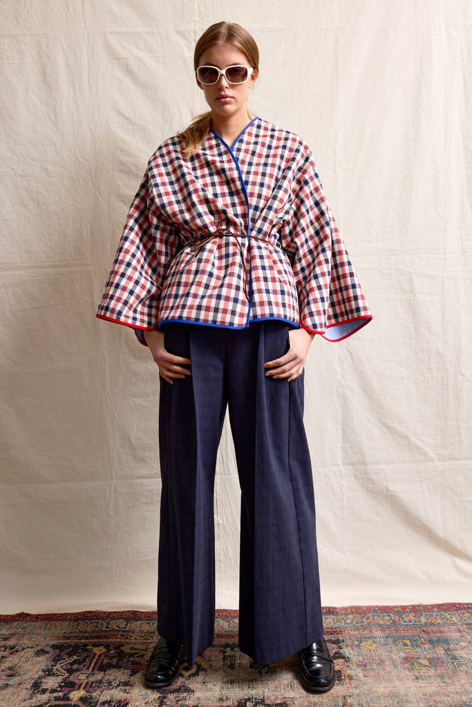 Checkered Reversible Kimono Kate