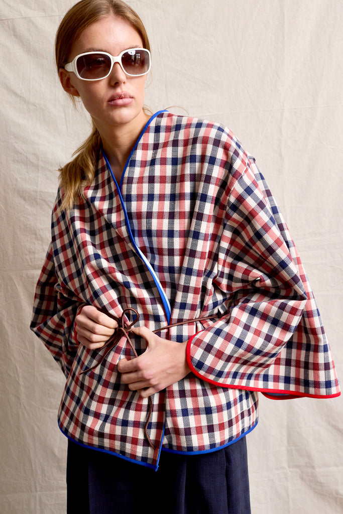 Checkered Reversible Kimono Kate