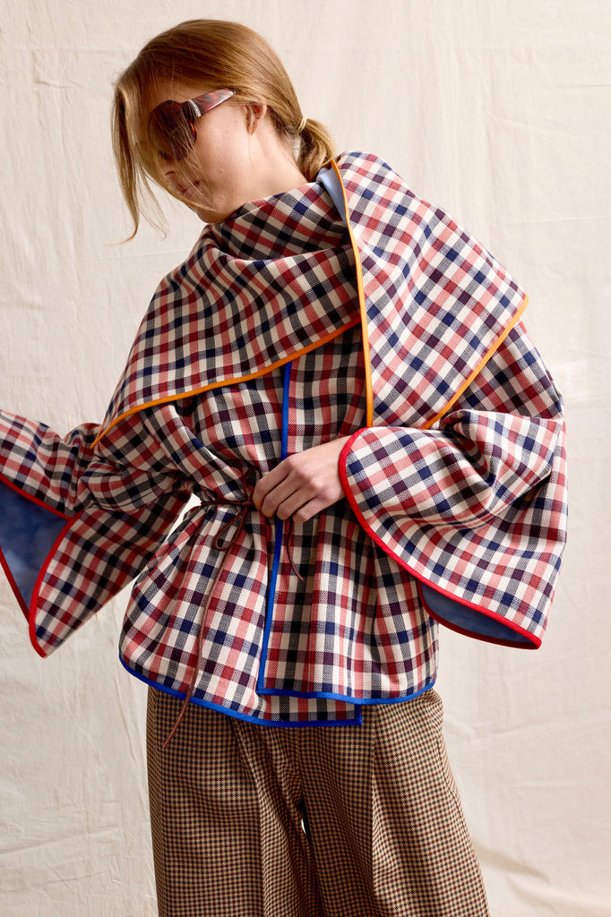 Checkered Reversible Kimono Kate