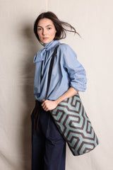 Cala Blouse. Soft Blue Stripes