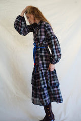 Corinne dress. Checkered Virgin wool