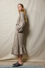 Julian Dress. Gold Stripes