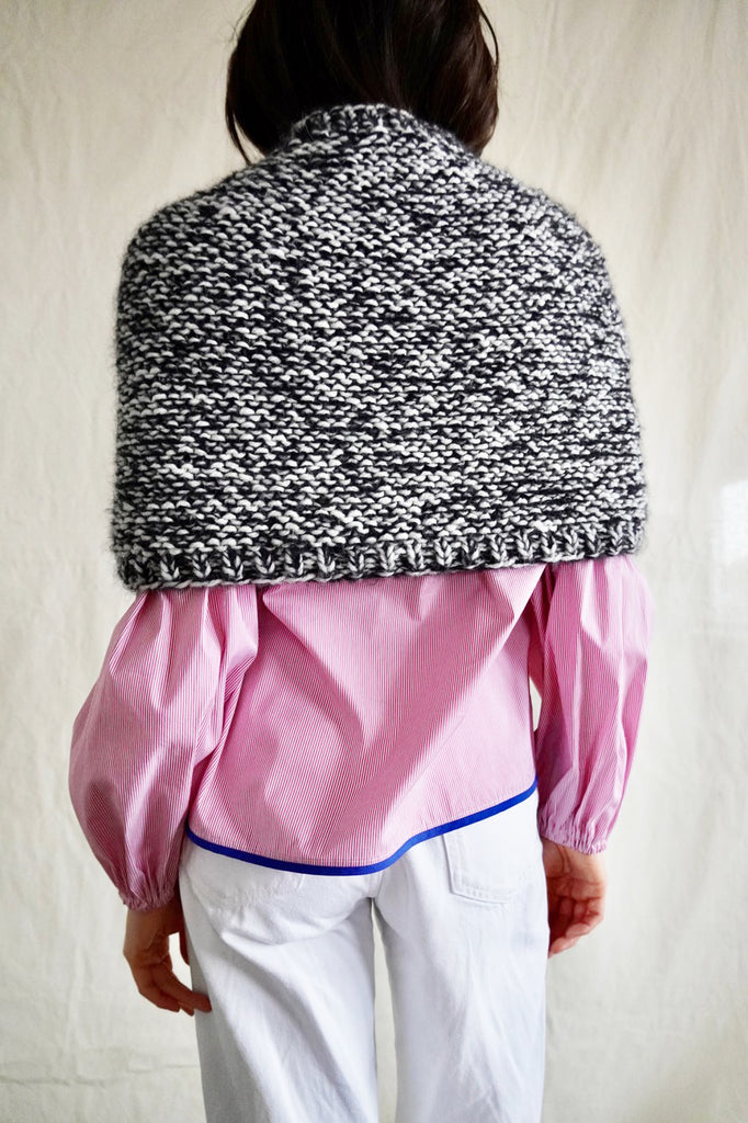 Knitwear No. 135. Demi Poncho Salt & Pepper