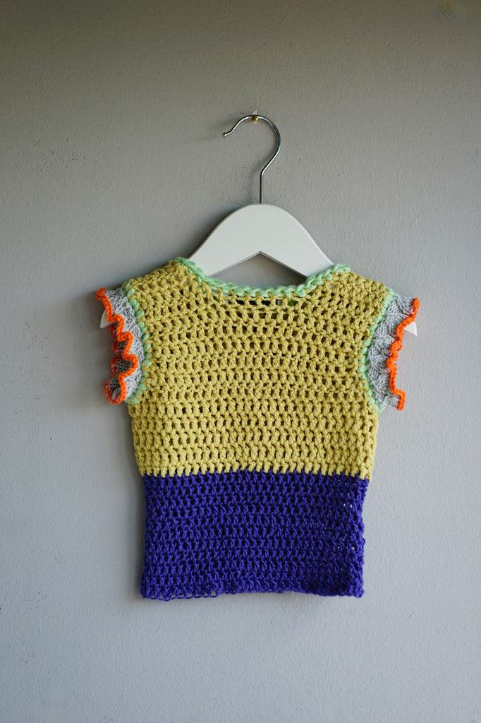 Knitwear No.71. Ruffled short-sleeved Baby jumper