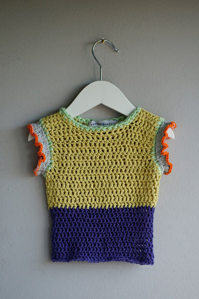 Knitwear No.71. Ruffled short-sleeved Baby jumper