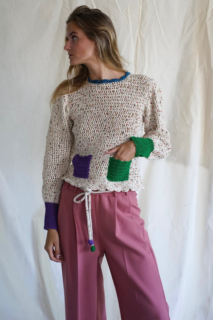 Knitwear No.72. Two pocket organic cotton jumper
