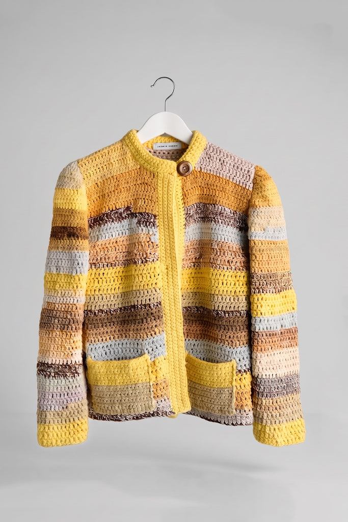 Knitwear No. 77 Cardigan with belt by Jasmin Khezri Collection, organic cotton, view 2 of 3