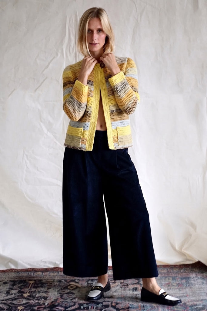 Knitwear No. 77 Cardigan with belt by Jasmin Khezri Collection, organic cotton, view 3 of 3