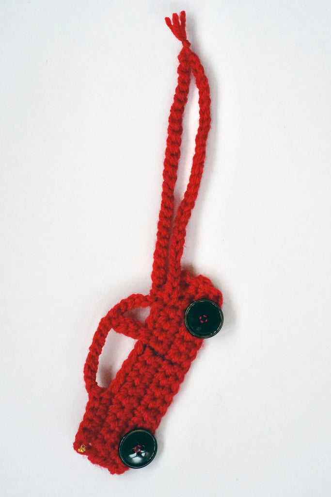 Hand crocheted charm. Little Red Car