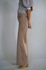 Lido pants. Mocca stripes