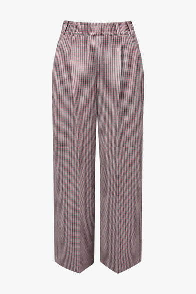 Marseille pants. Double Face. Checked red/blue