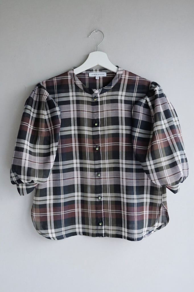 Memphis Blouse Glen Check by Jasmin Khezri Collection, cotton, view 2 of 4