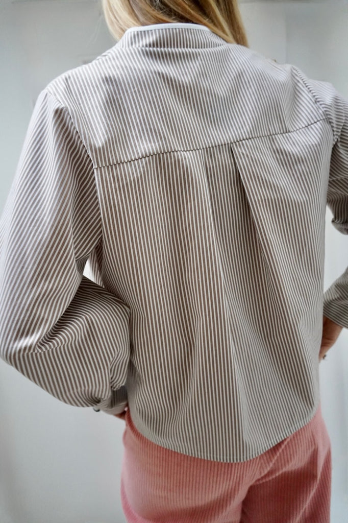 Nikola Blouse. Mocca Stripe