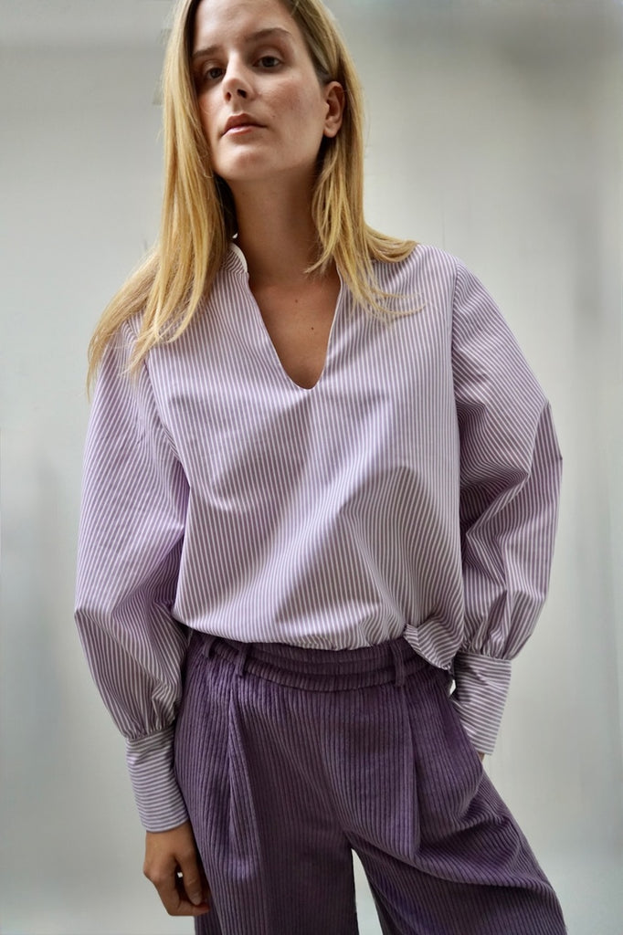 Nikola Blouse. Violet Stripe