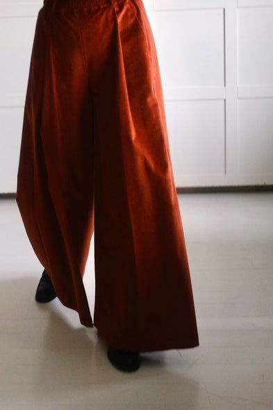 Palazzo Pants. Cognac Corduroy