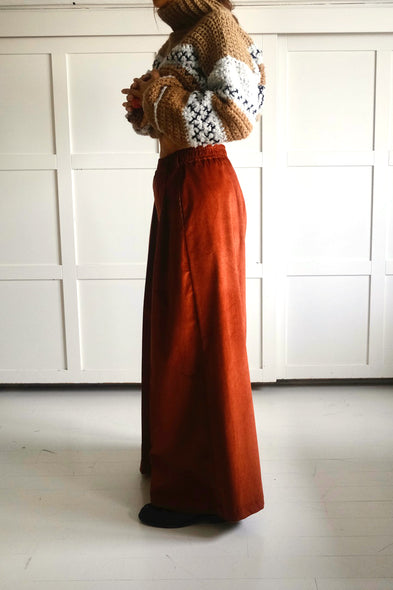 Palazzo Pants. Cognac Corduroy