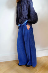 Palazzo Pants. Yves Klein Corduroy