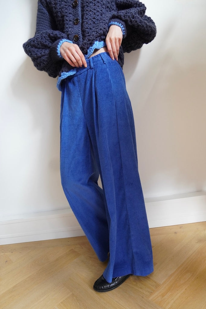 Palazzo Pants. Yves Klein Corduroy