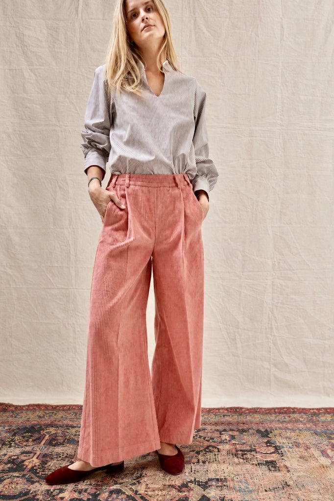 Palazzo Pants. Pale Rosé Corduroy