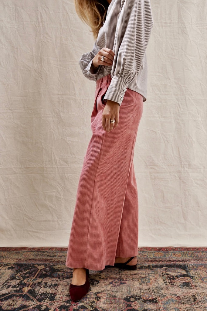 Palazzo Pants. Pale Rosé Corduroy