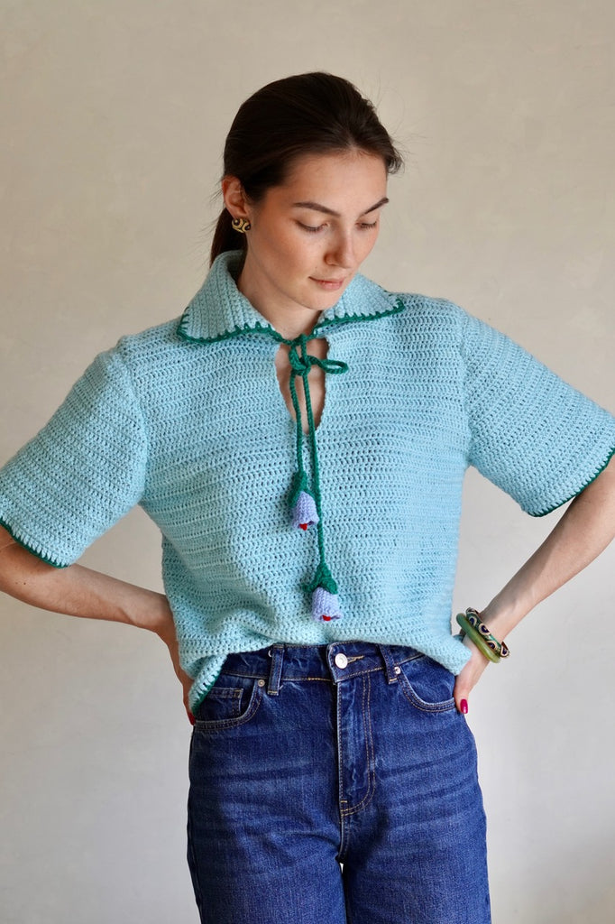 Knitwear No.140. Hand-knitted POLO Jumper