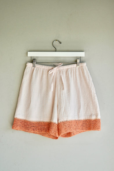 Light Rosé Cotton Gauze Shorts