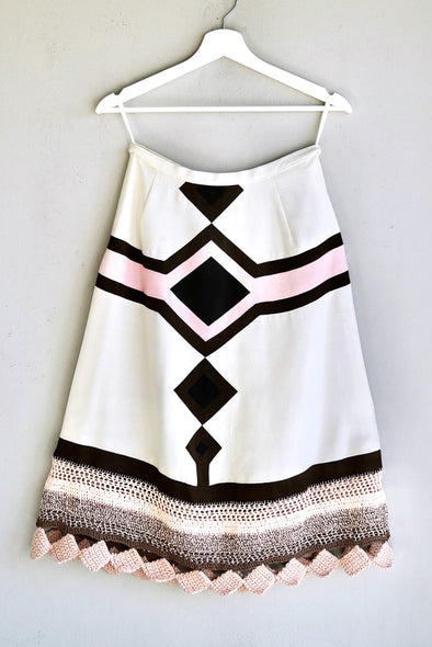 Tailor-made vintage diamond skirt.