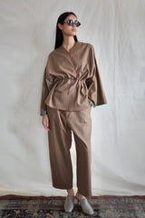 Kimono Jacket. Mocca Stripes