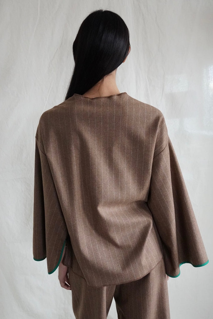 Kimono Jacket. Mocca Stripes
