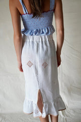 Vintage lace SOFIA pencil raffia skirt