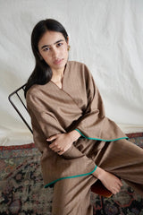 Kimono Jacket. Mocca Stripes