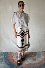 Tailor-made vintage diamond skirt.
