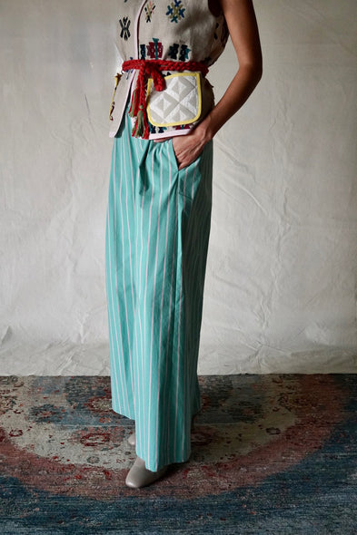 Palazzo pants. Pistachio. Striped