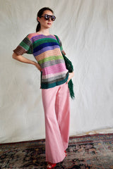 Lido Pants. Coral Striped