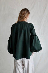 Seville couture blouse. Deep Green