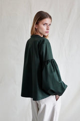 Seville couture blouse. Deep Green