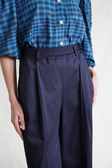 Serge Pants. Marine. Ruffled