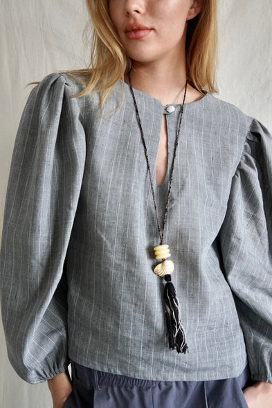 Colonelle Tunic. Grey Striped