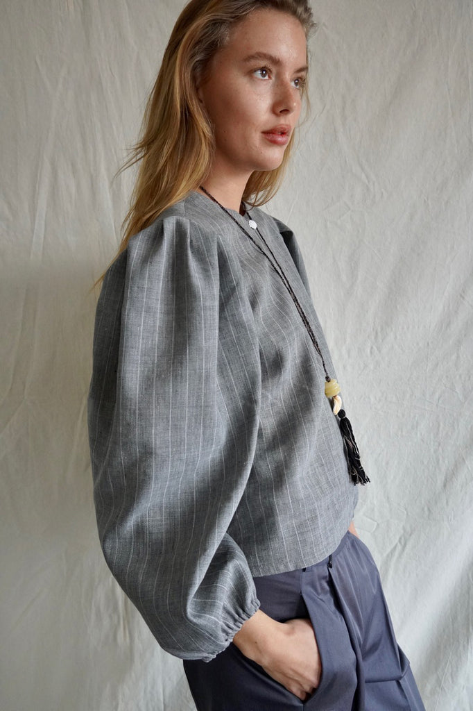 Colonelle Tunic. Grey Striped