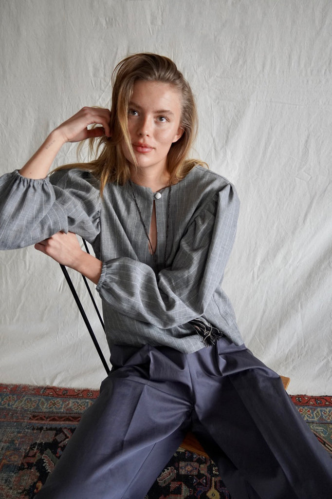Colonelle Tunic. Grey Striped