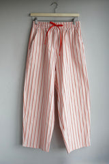 Travel Pants. Red / Rose striped