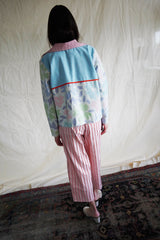 Travel Pants. Red / Rose striped