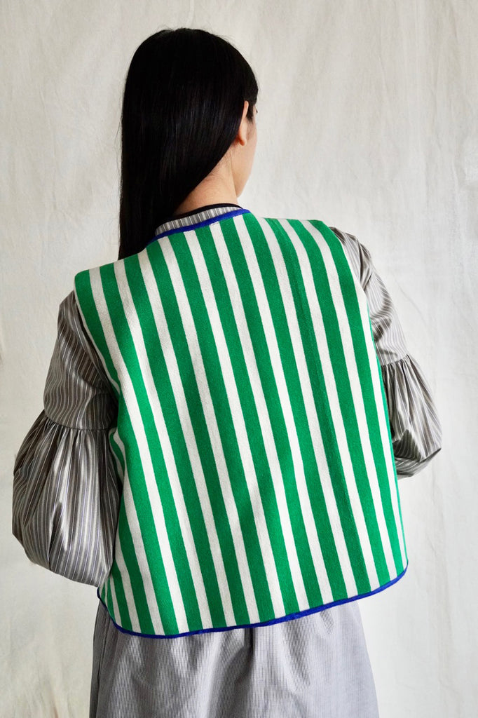 Reversible stripe vest. Jim Thompson
